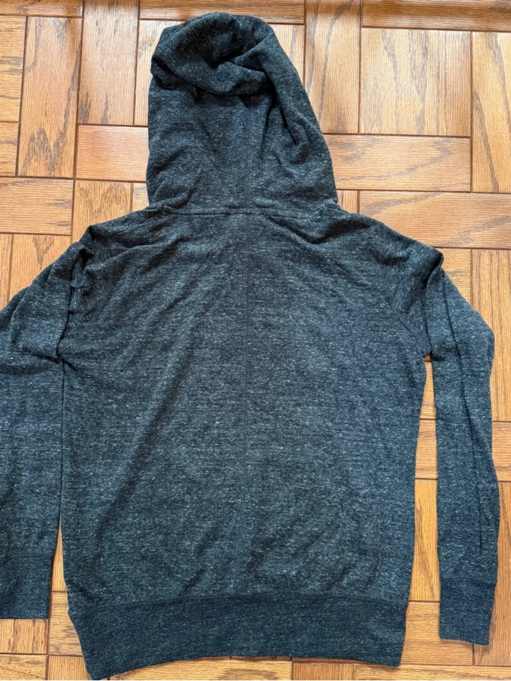 Nike Heather Dark Gray Pullover Hoodie with White Logo - Picture 4 of 4